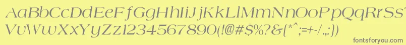 Saiba mais sobre a fonte AgateNormalItalic Fonte AgateNormalItalic – fontes cinzas em um fundo amarelo
