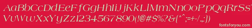 AgateNormalItalic Font – Green Fonts on Red Background