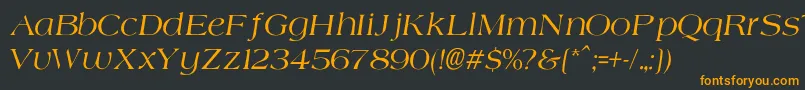 AgateNormalItalic Font – Orange Fonts on Black Background