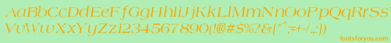 Шрифт AgateNormalItalic – оранжевые шрифты на зелёном фоне