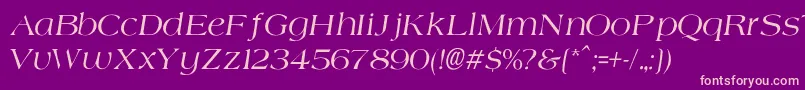 AgateNormalItalic Font – Pink Fonts on Purple Background