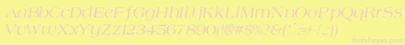 AgateNormalItalic Font – Pink Fonts on Yellow Background
