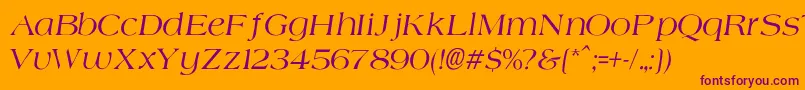 AgateNormalItalic Font – Purple Fonts on Orange Background