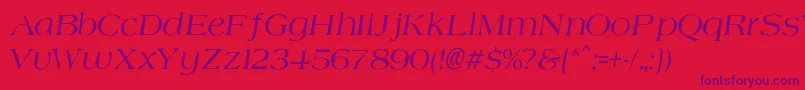 AgateNormalItalic Font – Purple Fonts on Red Background