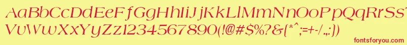 AgateNormalItalic Font – Red Fonts on Yellow Background