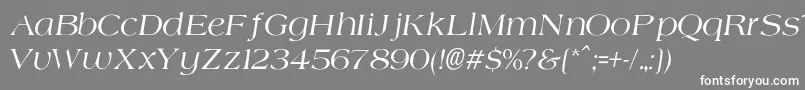 フォントAgateNormalItalic – 灰色の背景に白い文字