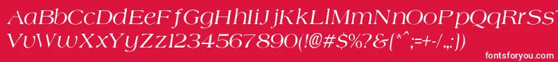 AgateNormalItalic Font – White Fonts on Red Background
