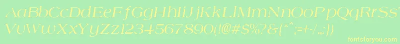 AgateNormalItalic Font – Yellow Fonts on Green Background