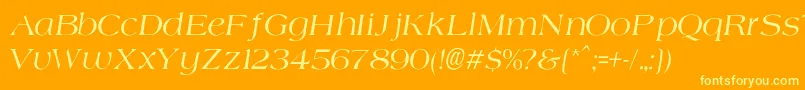 AgateNormalItalic Font – Yellow Fonts on Orange Background
