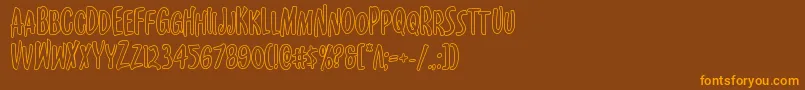 Kennebunkportout Font – Orange Fonts on Brown Background