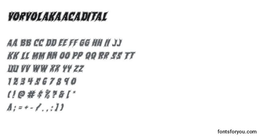 Fuente Vorvolakaacadital - alfabeto, números, caracteres especiales
