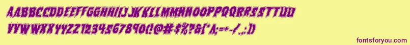 Vorvolakaacadital Font – Purple Fonts on Yellow Background