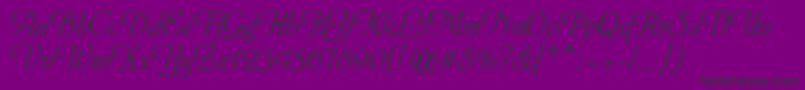 Phillippscript-Schriftart – Schwarze Schriften auf violettem Hintergrund
