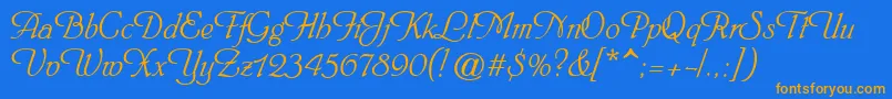 Phillippscript Font – Orange Fonts on Blue Background