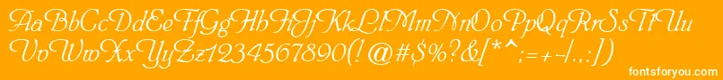 Phillippscript-Schriftart – Weiße Schriften auf orangefarbenem Hintergrund