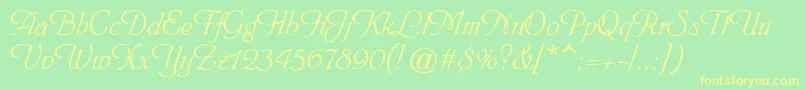 Phillippscript Font – Yellow Fonts on Green Background