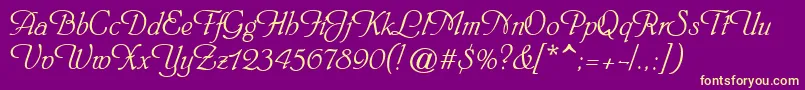 Phillippscript Font – Yellow Fonts on Purple Background