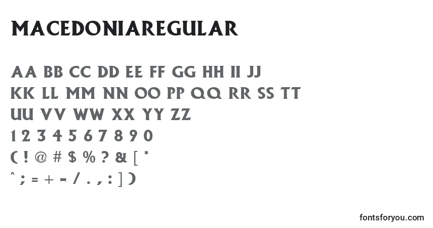 MacedoniaRegular-fontti – aakkoset, numerot, erikoismerkit