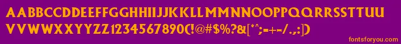 MacedoniaRegular Font – Orange Fonts on Purple Background