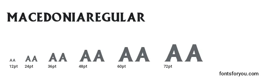 Размеры шрифта MacedoniaRegular