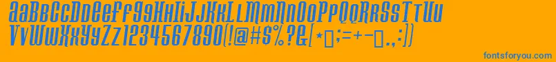 Konspiracy Theory Slant Font – Blue Fonts on Orange Background