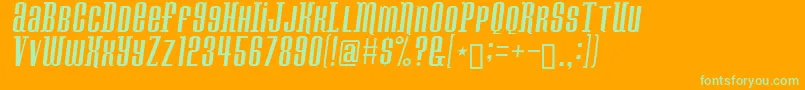 Konspiracy Theory Slant Font – Green Fonts on Orange Background