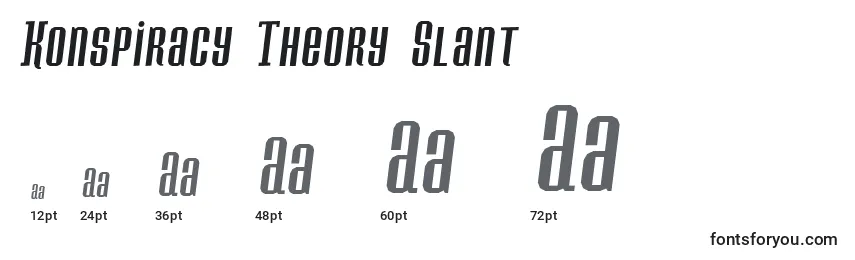 Konspiracy Theory Slant Font Sizes