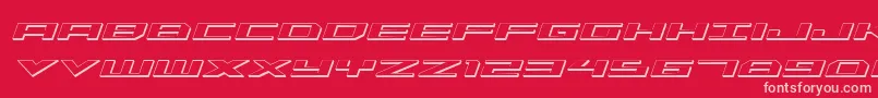 Trireme3DItalic Font – Pink Fonts on Red Background