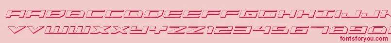 Trireme3DItalic-Schriftart – Rote Schriften auf rosa Hintergrund