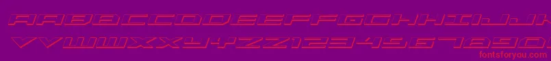 Trireme3DItalic Font – Red Fonts on Purple Background