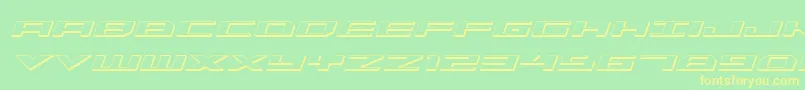 Trireme3DItalic Font – Yellow Fonts on Green Background