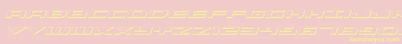 Trireme3DItalic Font – Yellow Fonts on Pink Background