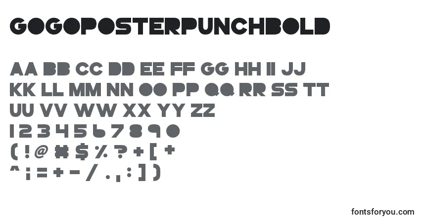 Czcionka Gogoposterpunchbold – alfabet, cyfry, specjalne znaki
