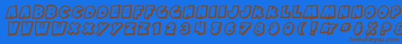 SfPaleBottomShadedOblique Font – Brown Fonts on Blue Background