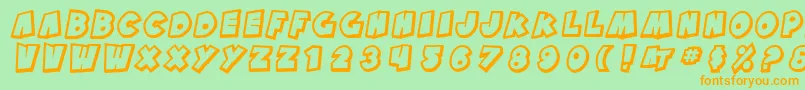 SfPaleBottomShadedOblique Font – Orange Fonts on Green Background