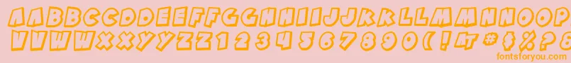 SfPaleBottomShadedOblique Font – Orange Fonts on Pink Background