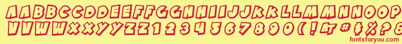 SfPaleBottomShadedOblique Font – Red Fonts on Yellow Background