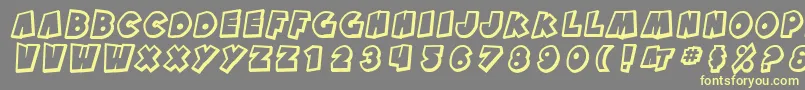 SfPaleBottomShadedOblique Font – Yellow Fonts on Gray Background