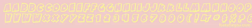 SfPaleBottomShadedOblique Font – Yellow Fonts on Pink Background