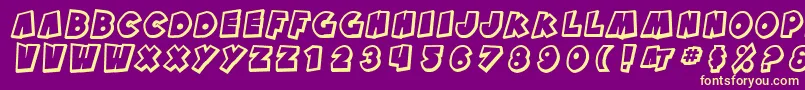 SfPaleBottomShadedOblique Font – Yellow Fonts on Purple Background