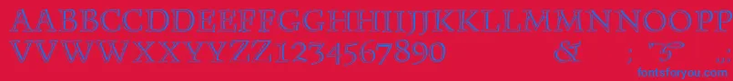 Monument Font – Blue Fonts on Red Background