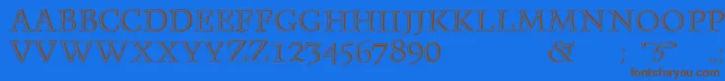 Monument Font – Brown Fonts on Blue Background