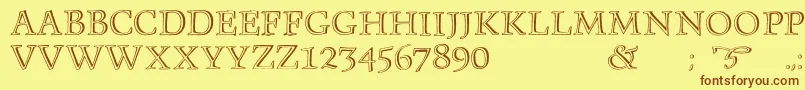 Monument Font – Brown Fonts on Yellow Background