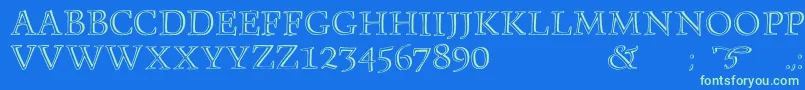 Monument Font – Green Fonts on Blue Background