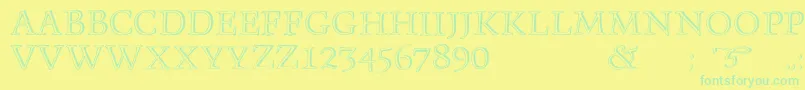 Monument Font – Green Fonts on Yellow Background