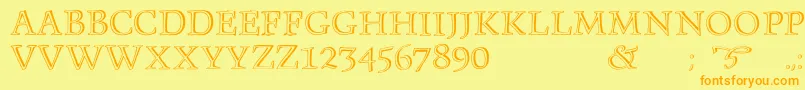 Monument Font – Orange Fonts on Yellow Background