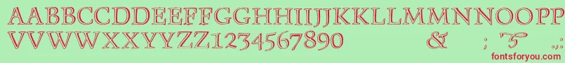 Monument Font – Red Fonts on Green Background