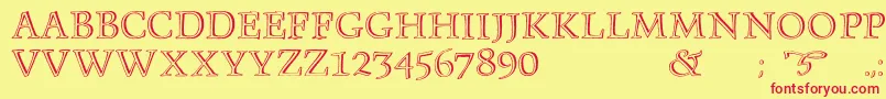 Monument Font – Red Fonts on Yellow Background