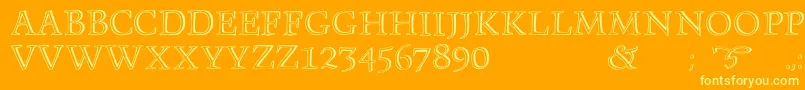 Monument Font – Yellow Fonts on Orange Background