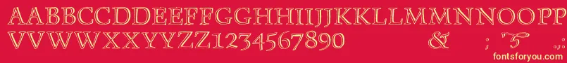 Monument Font – Yellow Fonts on Red Background